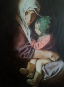 Mother and Child / VERKOCHT – IN OPDRACHT /  Olieverf op doek / 40x60 cm